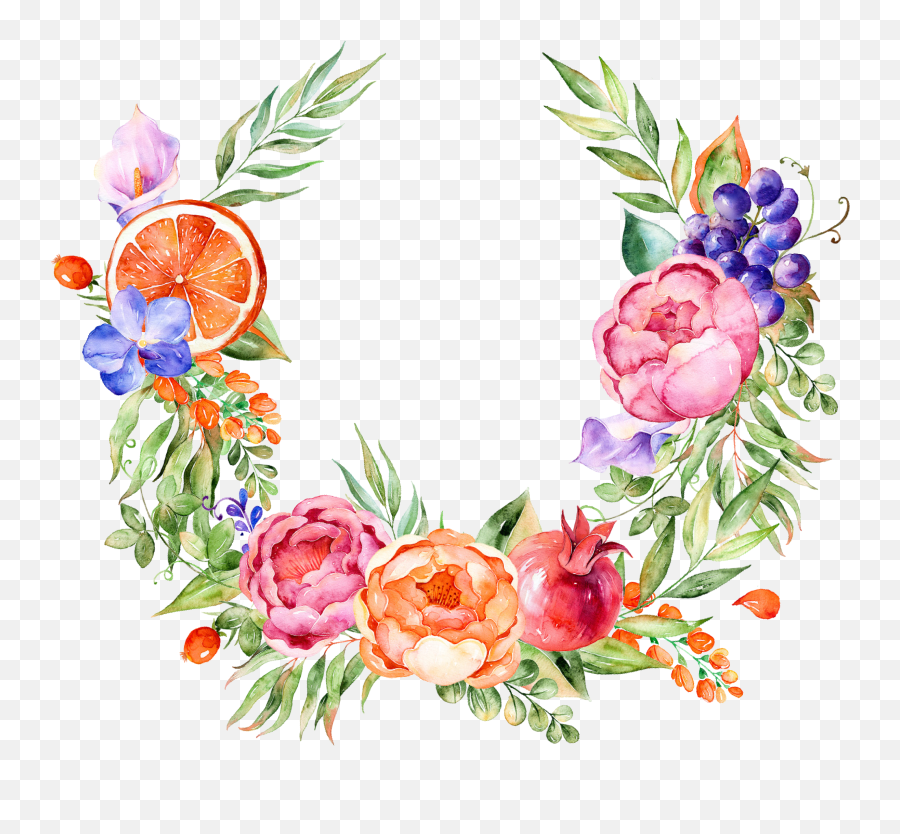 Grape Watercolor Design Floral Painting - Watercolor Peony Flower Png Emoji,Japanese Emoticons Flower In Hair