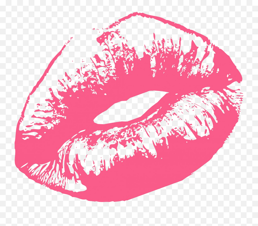 Pink Kiss Mark Clipart - Pink Lips Posters Emoji,Kiss Mark Emoji Png