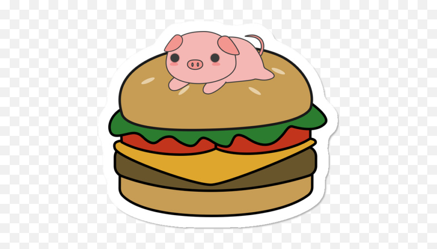 Pink Pig Sticker Challenge On Picsart - Hamburger Bun Emoji,Leaf Pig Emoji