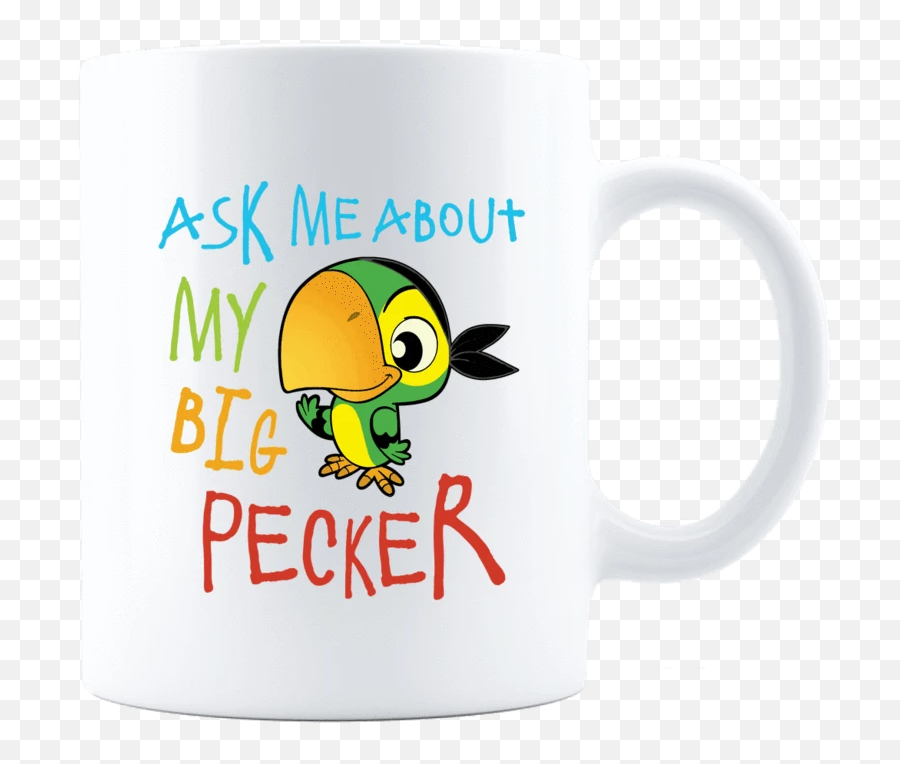 My Big Pecker Ceramic White Coffee Mug - Mug Emoji,Coffee Emoticon