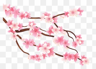 Cherry Blossom Branch Clipart - Cherry Blossom Branch Clip Art Emoji,Sakura Emoji