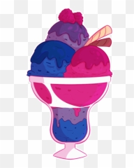 Icecream Sundae Lgbt Bisexual Pride - Gelato Emoji,Ice Cream Sundae Emoji