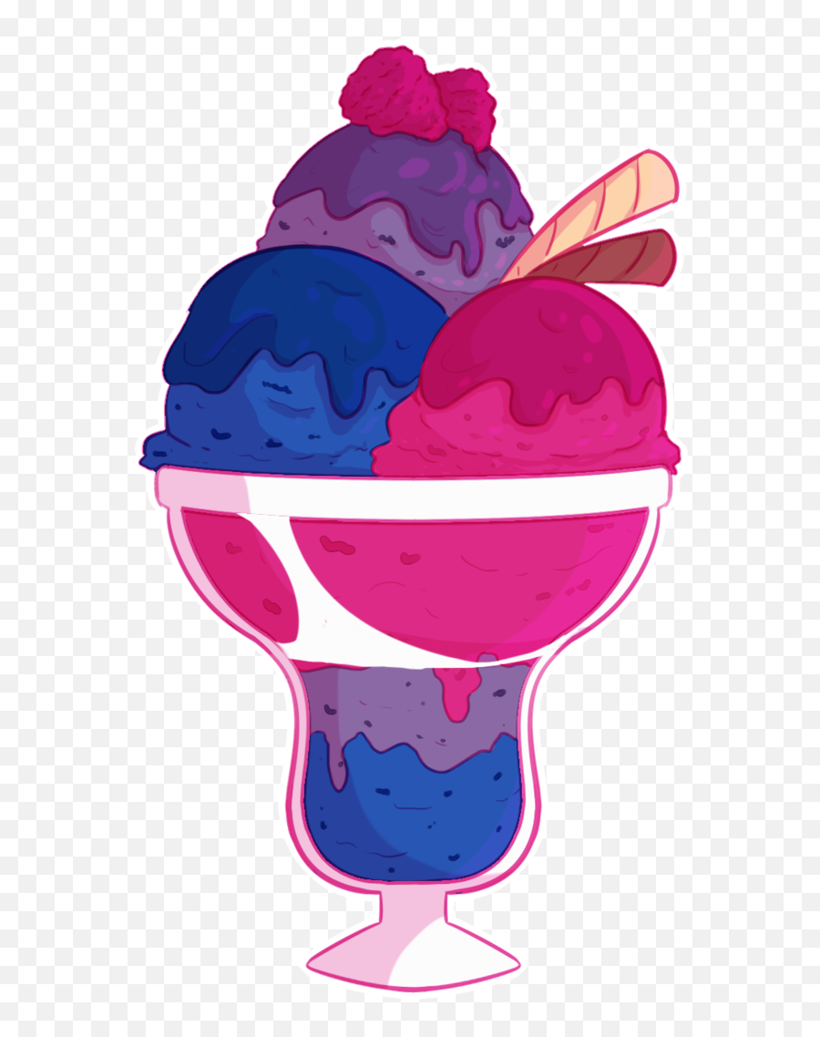 Icecream Sundae Lgbt Bisexual Pride - Gelato Emoji,Ice Cream Sundae Emoji