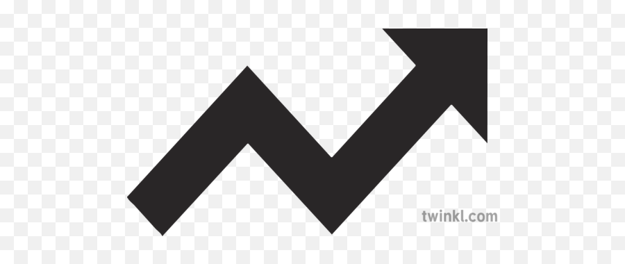 Zig Zag Arrow Black And White Illustration - Triangle Emoji,Arrow Up Emoji