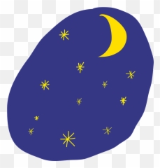 Sky Stars Moon Drawing Free Vector - Maan En Sterren Tekening Emoji
