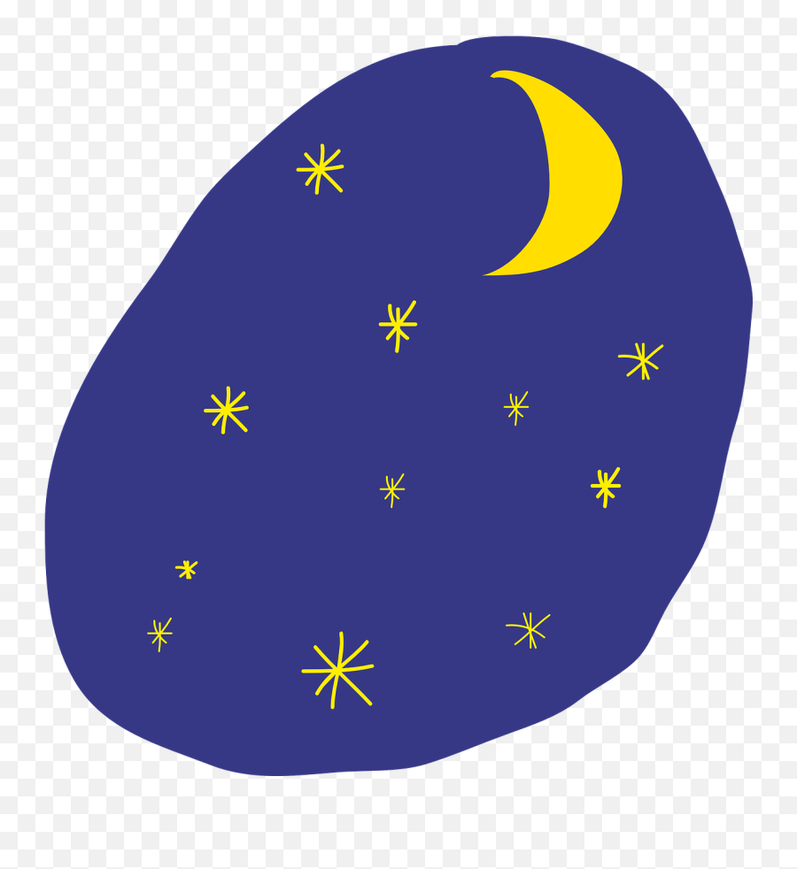 Sky Stars Moon Drawing Free Vector - Maan En Sterren Tekening Emoji,Crescent Moon And Star Emoji