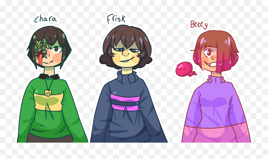 Download Chara Frisk And Betty Doodle Iu0027m Sad Akumu Is Gone - Frisk Chara And Betty Emoji,Chara Emoji