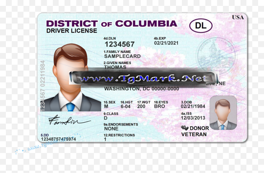District Of Columbia Drivers License Template Psd Photoshop - New ...