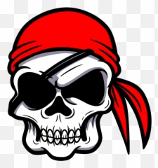 Eye Patch Clipart - Evil Pirate Cartoon Skull Halloween Emoji