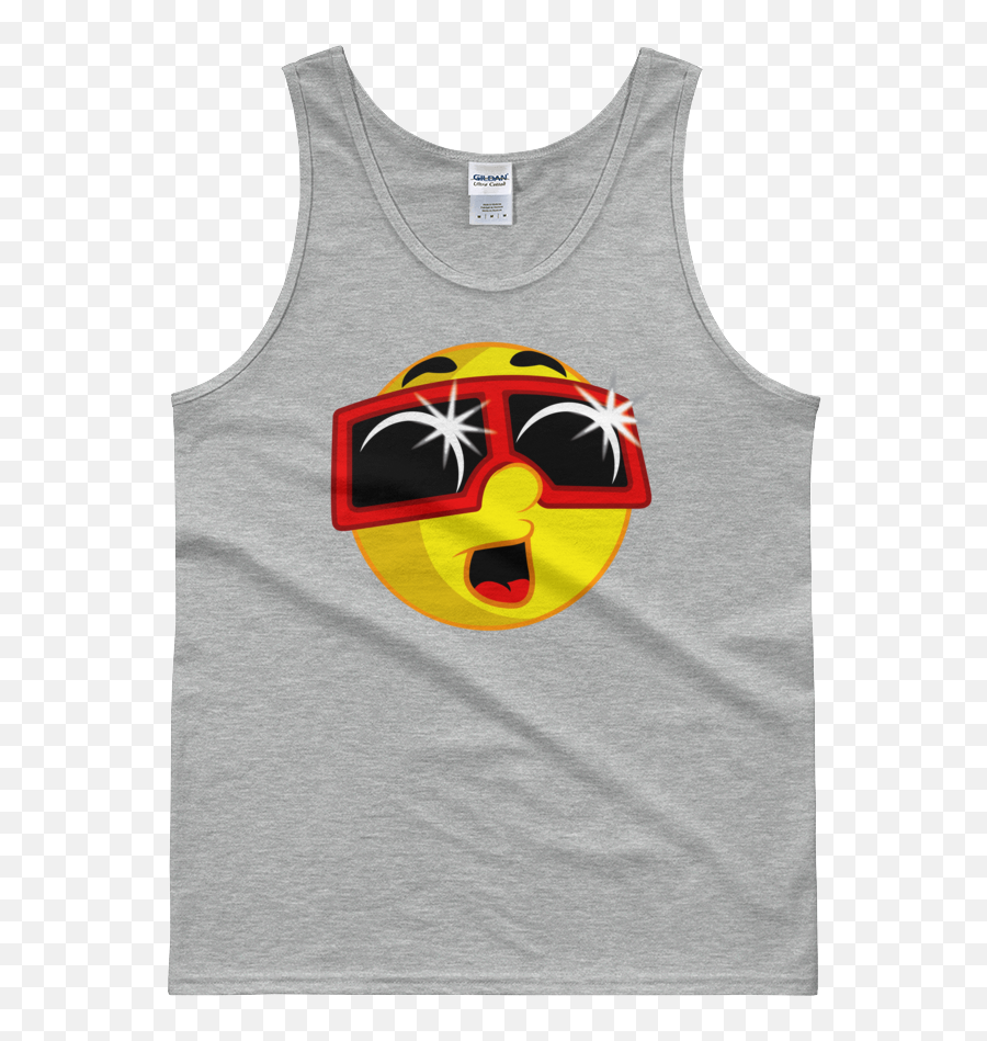 Menu0027s Tank Top - Emoji W Eclipse Glasses Path Of Totality Sleeveless Shirt,Eclipse Emoji