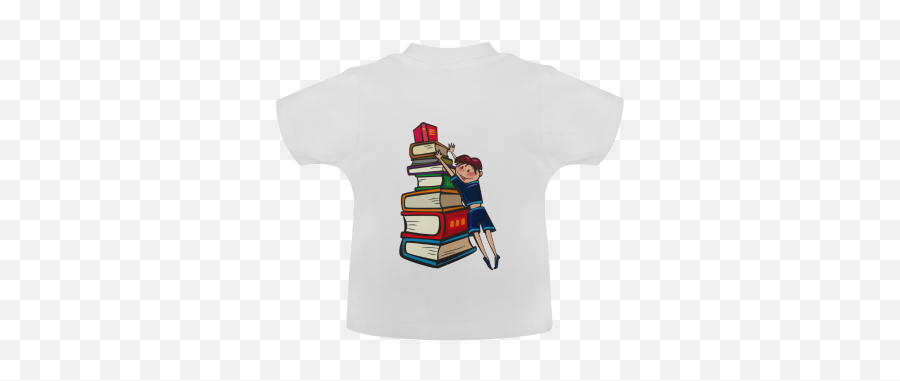 School Book Book Stack Boy Baby Classic T - Shirt Model T30 Id D389362 Fictional Character Emoji,Treadmill Emoji