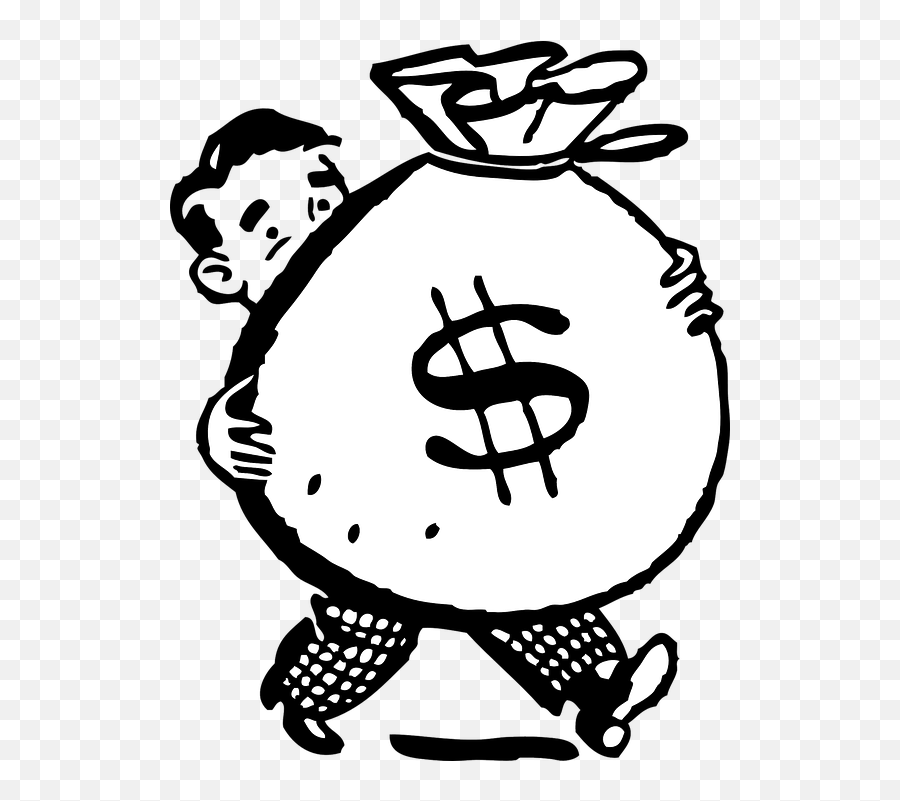 Moneybags Wealth Rich - Money Bag Clipart Black And White Emoji,Money Bags Emoji