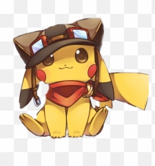 Pilot - Cute Pikachu With Hat Emoji,Pilot Emoji