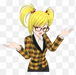 Blonde Anime Girl Vector Clipart Image - Blonde Girl Anime Png Emoji,Eiffel Tower Emoji