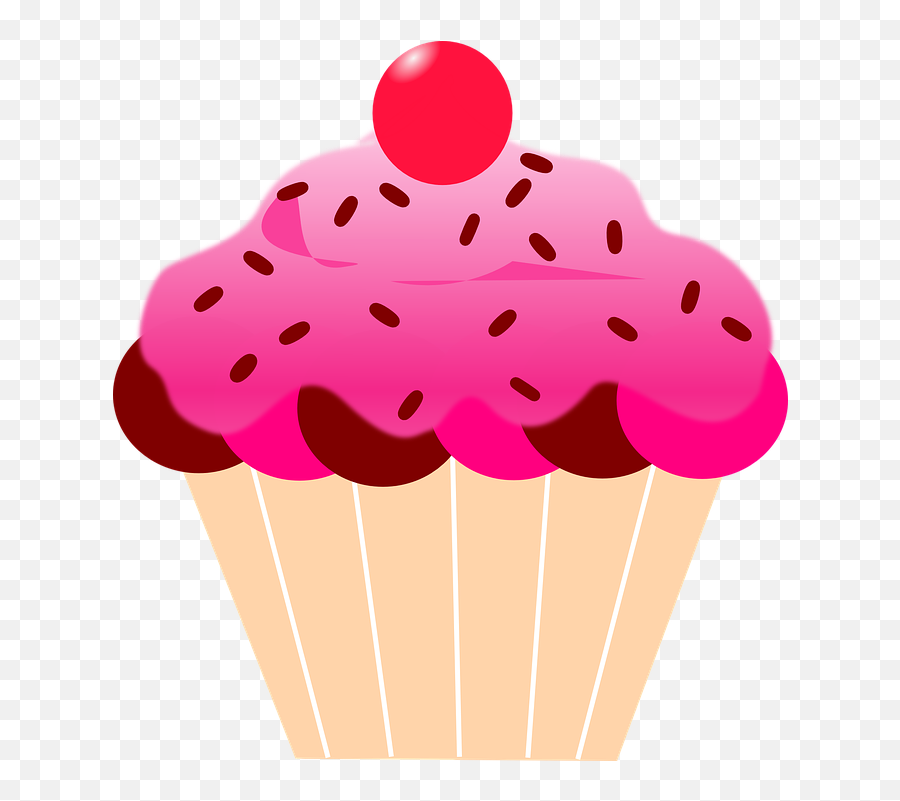 Cupcake Cherry Pink Icing - Cupcake Clipart Emoji,Emoji Birthday Cupcakes