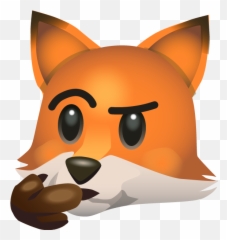 Download A Fox Thinking Emoji - Cartoon,Fox Emoji