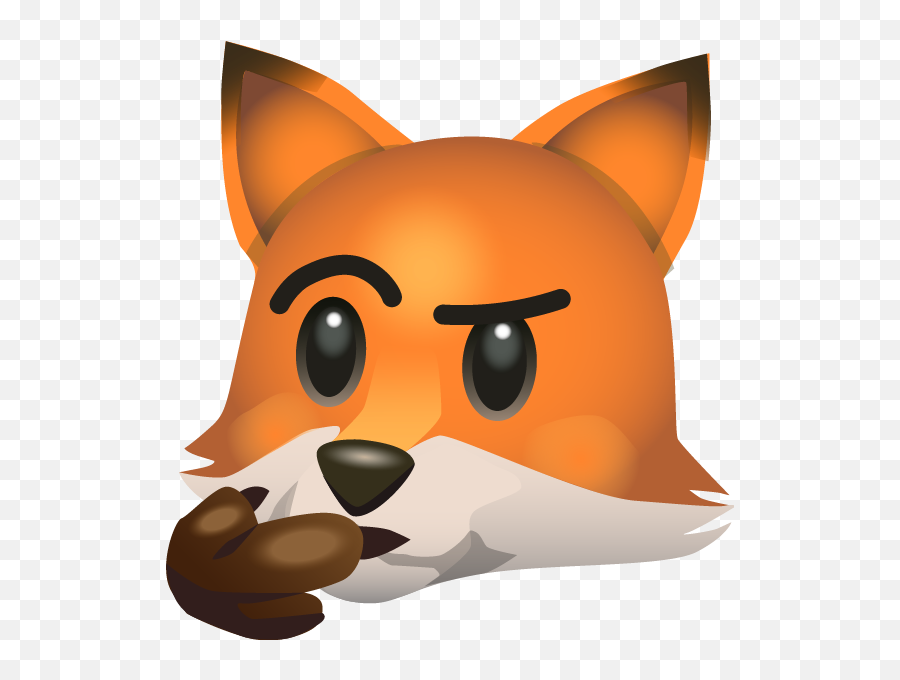 Download A Fox Thinking Emoji - Cartoon,Fox Emoji