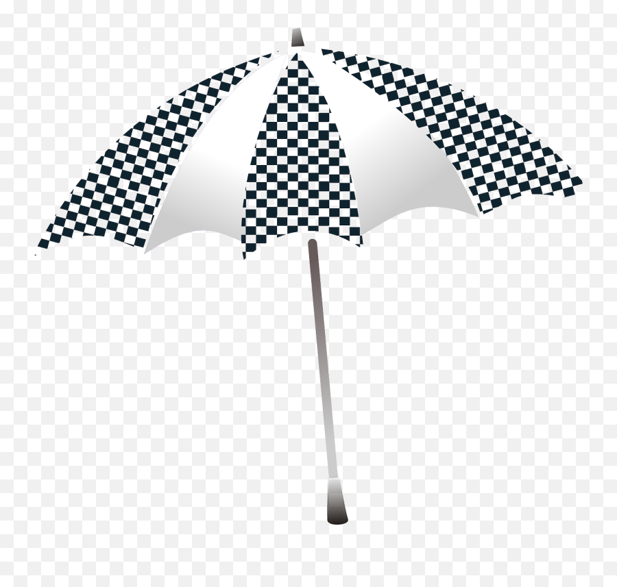 Umbrella Checkered Shelter Protection - Black And White Lawn Umbrella Clipart Emoji,Umbrella Sun Emoji
