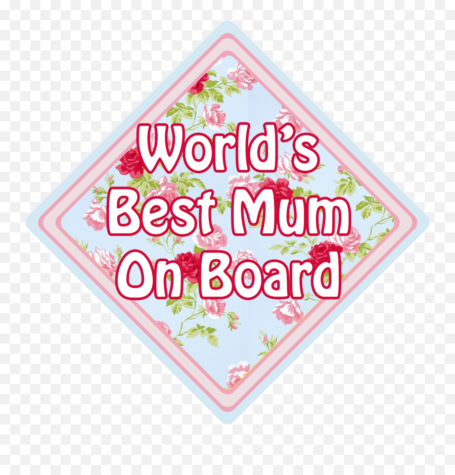 Worlds Best Mum Ck Floral Car Window - Clip Art Emoji,Worlds Emoji