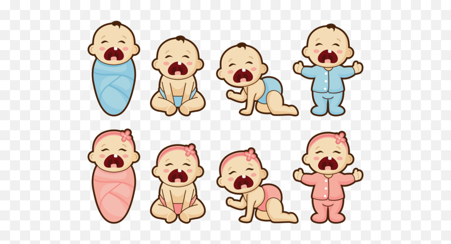 Crying Baby Cartoon Vector - Baby Cartoon Images Hd Emoji,Babies Emoticons