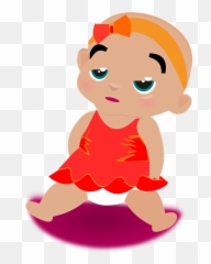 Baby Girl Sitting Orange - Beti Bachao Padhao Poster Emoji