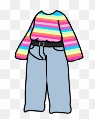 Rainbow Outfit Clothes - Gacha Life Aesthetic Emoji