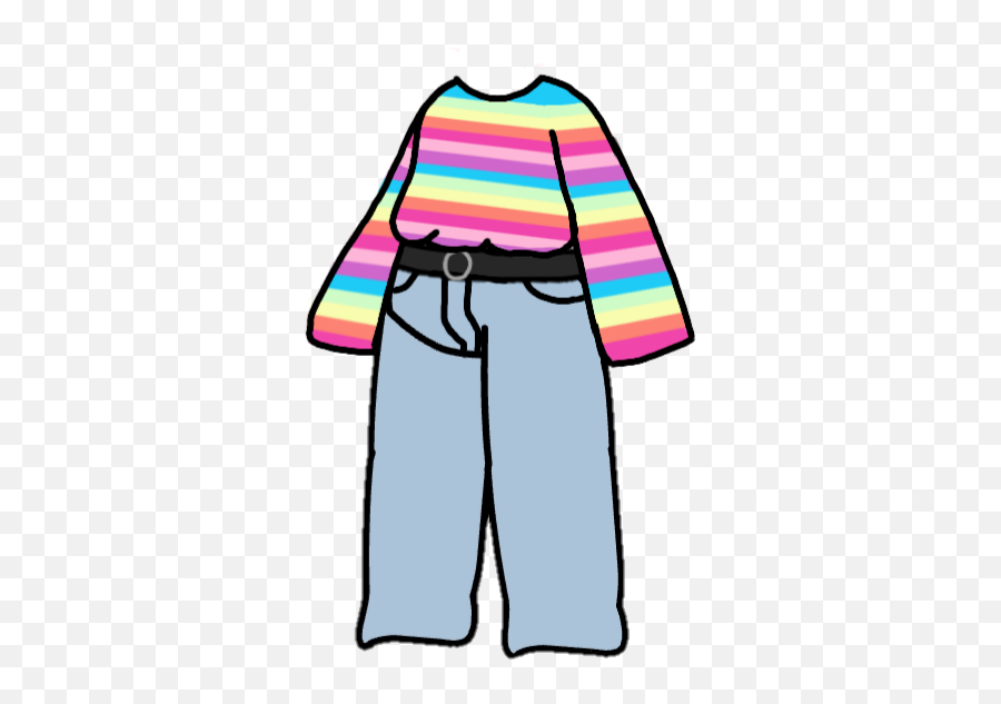 Rainbow Outfit Clothes - Gacha Life Aesthetic Clothes Emoji,Emoji Clothes At Rainbow