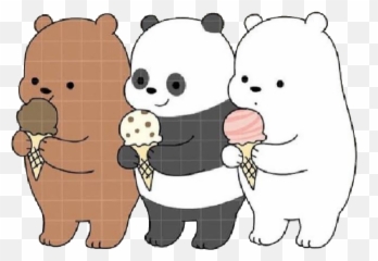 Black Icecream White Brown Three - Doodle We Bare Bears Emoji
