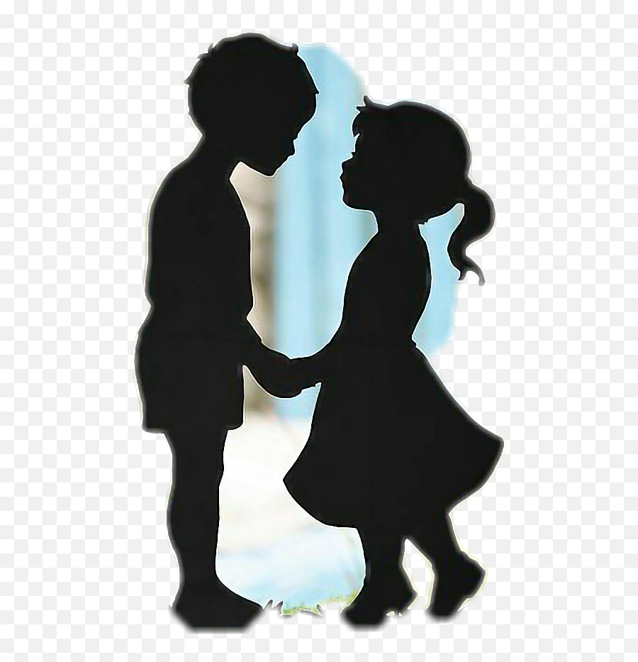 Sticker Shadow Boy Girl - Silhouette Emoji,Boy And Girl Holding Hands Emoji