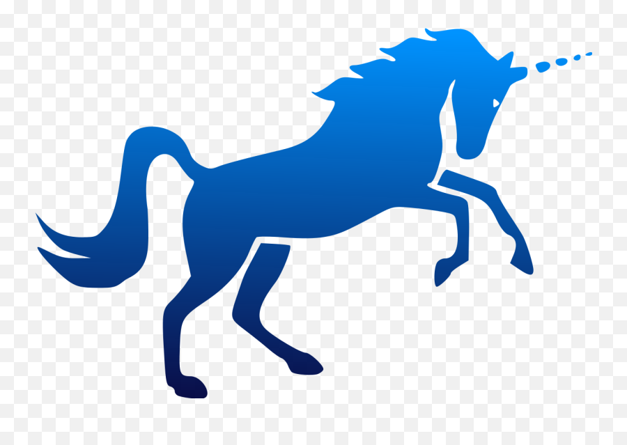Blue Unicorn Silhouette Tattoo Design - Unicorn Png Silhouette Emoji,Emoji Tattoo Gun