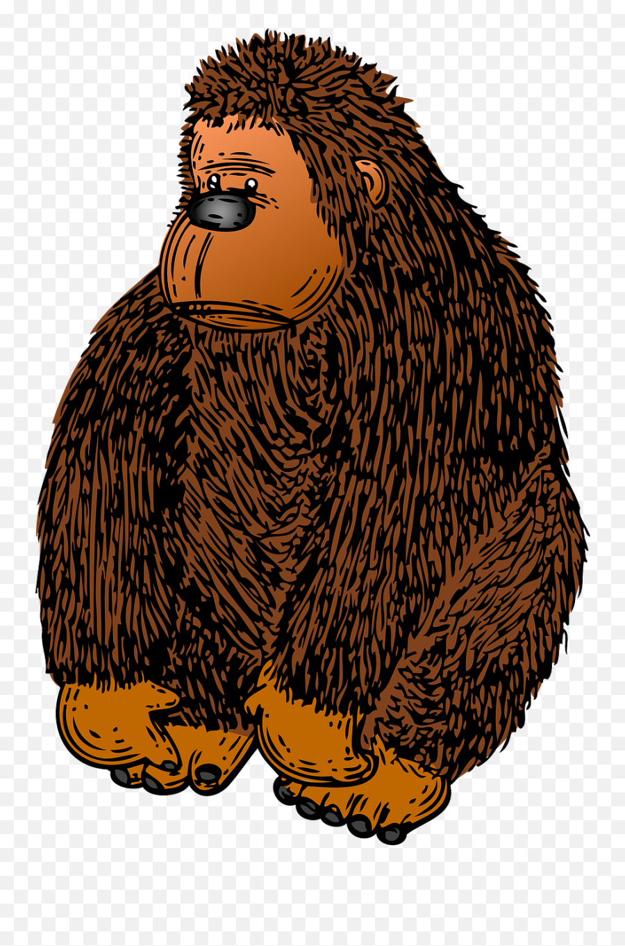Gorilla Ape Brown Animal Mammal Emoji,Brown Thumbs Up Emoji