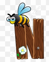 Bumblebee Clipart Graduation - Letter N Cartoon Png Emoji