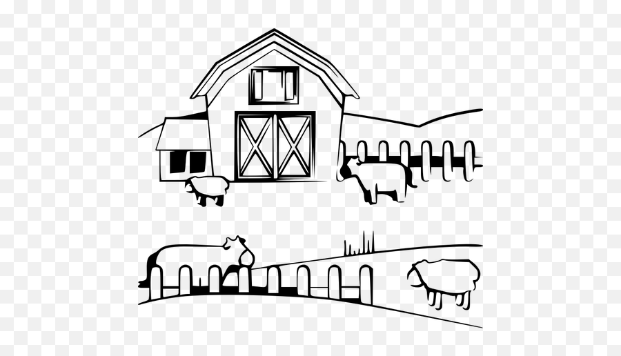 Farm Siluett - Farm Black And White Clipart Emoji,Jeep Emoji