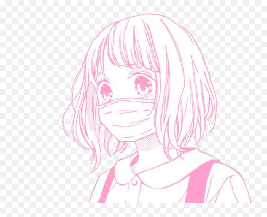 Anime Face Mask Girl - Anime Girl Face Mask Emoji,Emoji Character Sheet Mask