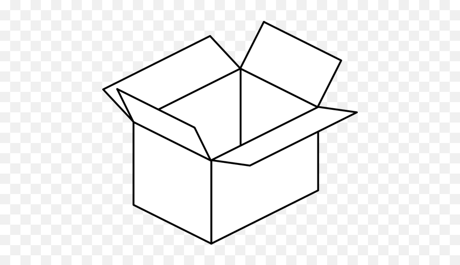 Vector Image Of Cartoon Box Line Art - Cardboard Black And White Emoji,Upside Down American Flag Emoji
