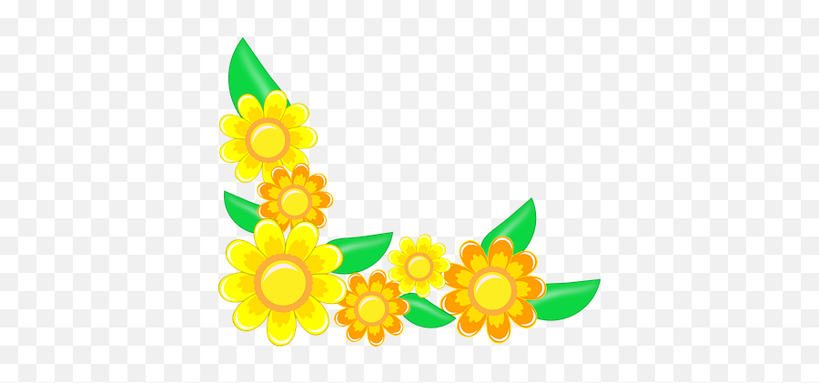 Free Cartoon Flowers Cartoon Vectors - Flower Border Corner Design Emoji,Floral Emoji