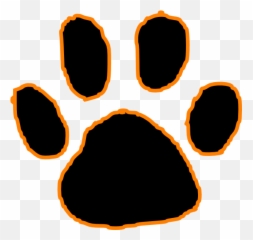 Pawprint Clipart Jpeg Pawprint Jpeg - Orange And Black Paw Print Emoji,Tiger Bear Paw Prints Emoji