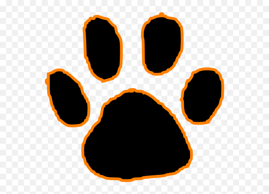 Pawprint Clipart Jpeg Pawprint Jpeg - Orange And Black Paw Print Emoji,Tiger Bear Paw Prints Emoji