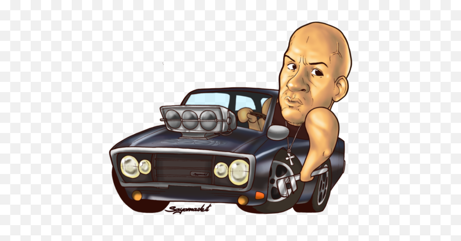 Download Vin Diesel Illustration - Dom Fast And Furious Cartoon Emoji,Emoji Icon Answers