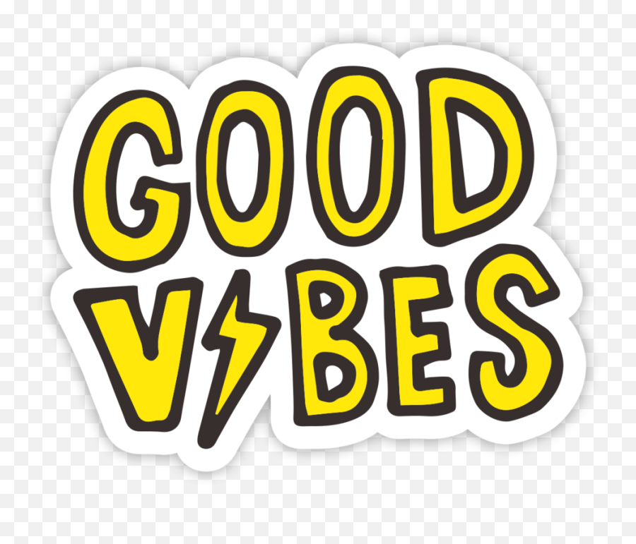 Good Vibes Bolt Sticker In 2020 - Clip Art Emoji,Good Vibes Emoji