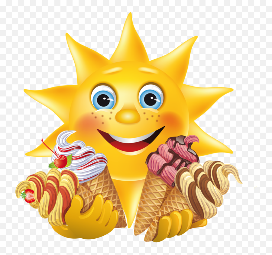 Glaces - Smiley Ice Cream Emoji,Ice Cream Sun Emoji