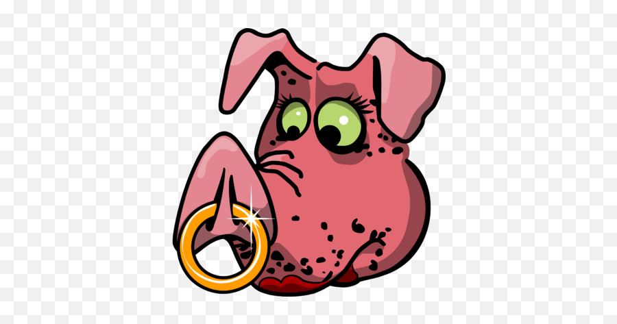 Pig Snout Clipart - Pig With Gold Ring Emoji,Pig Nose Emoji