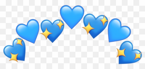 Blue Heart Hearts Stars Star Emoji Emojis Crown Tumblr - Blue Sparkle Heart Emoji,Star Emojis
