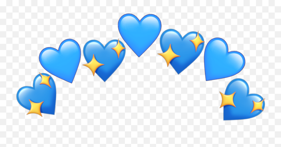 Blue Heart Hearts Stars Star Emoji Emojis Crown Tumblr - Blue Sparkle Heart Emoji,Star Emojis