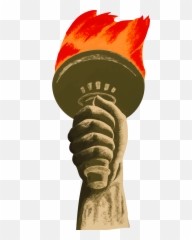 Democracy Torch Vector Clipart Image - Wpa Works Progress Administration Dibujos Emoji,Gun Star Emoji