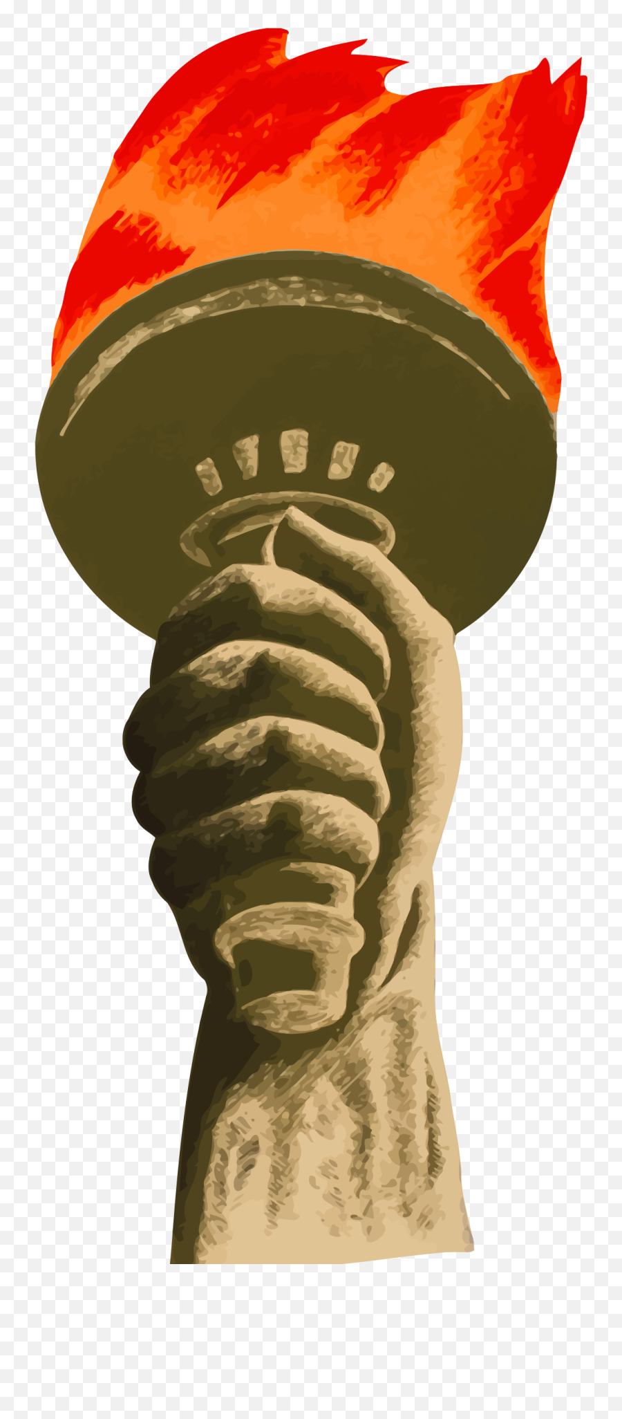 Democracy Torch Vector Clipart Image - Wpa Works Progress Administration Dibujos Emoji,Gun Star Emoji