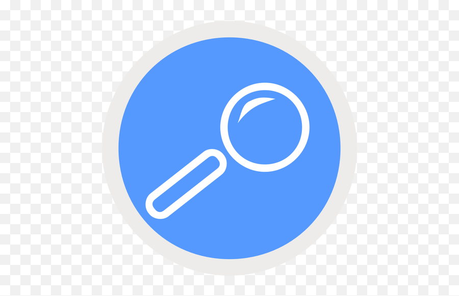 Vector Drawing Of Round Blue Icon With - Circle Emoji,Find The Emoji Magnifying Glass