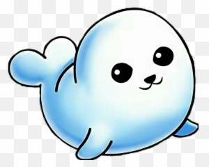 Seal Cute Awesome Love Sweet Adorable Freetoedit - Cartoon Harp Seal Drawing Emoji,Seal Emoji
