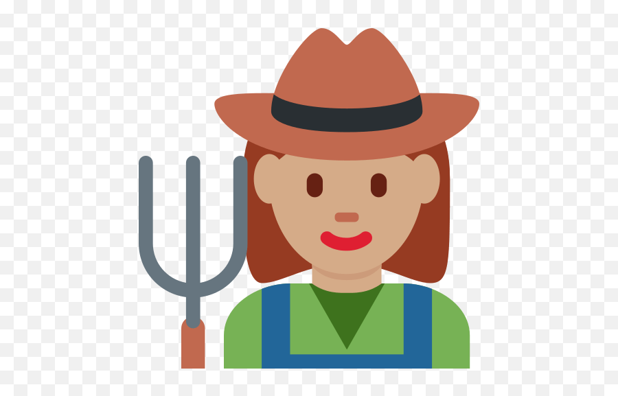 Woman Farmer Emoji With Medium Skin Tone Meaning And - Emoji De Policia Mujer,Farmer Emoji