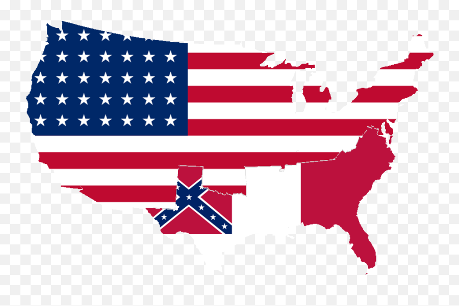 United And Confederate States - America Flag On Map Emoji,Mississippi Flag Emoji